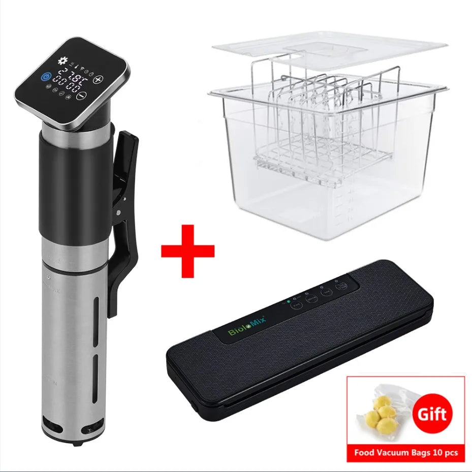 BioloMix 5th Generation Stainless Steel WiFi Sous Vide Cooker IPX7 Waterproof Thermal Immersion Circulator Smart APP Control