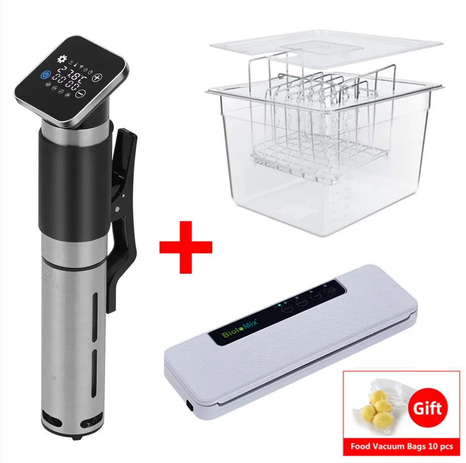BioloMix 5th Generation Stainless Steel WiFi Sous Vide Cooker IPX7 Waterproof Thermal Immersion Circulator Smart APP Control
