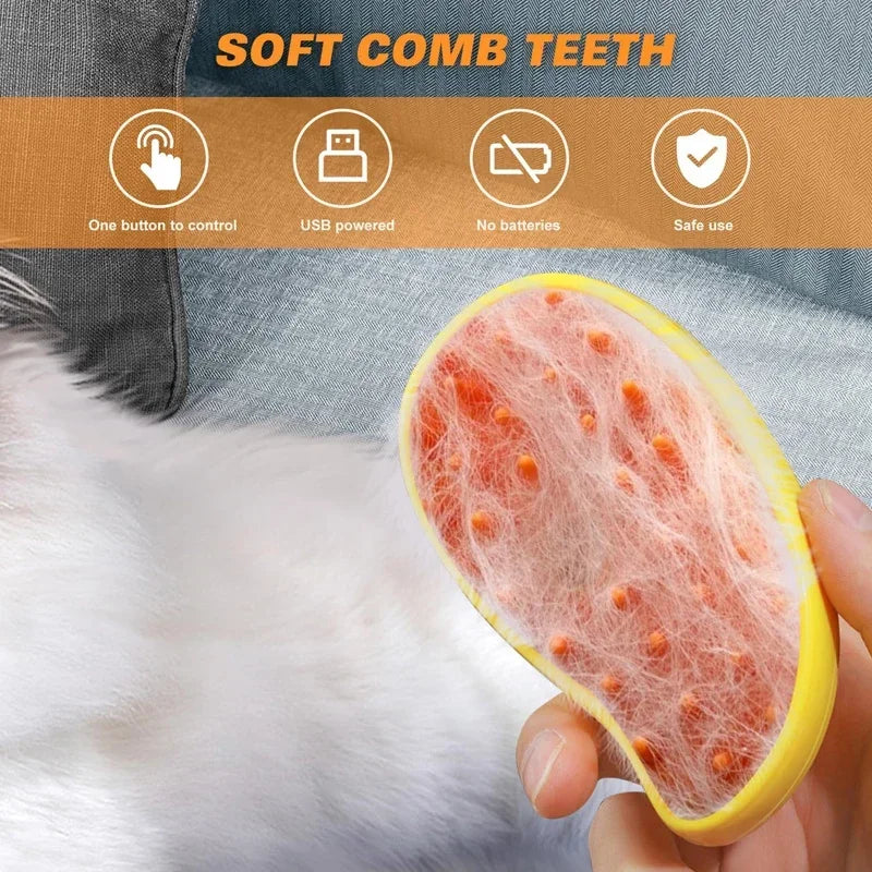 Pet Steam Brush Cat Dog Cleaning Steamy Spray Massage Beauty Comb 3 in 1 Hair Removal Grooming Supplies Pets Accessories
