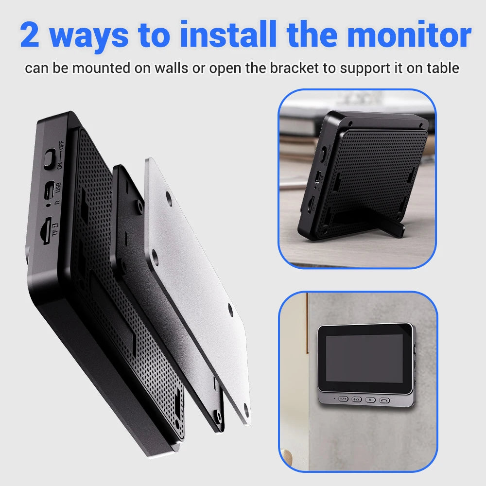 4.3" Wireless Video Doorbell Camera – Smart WiFi Intercom