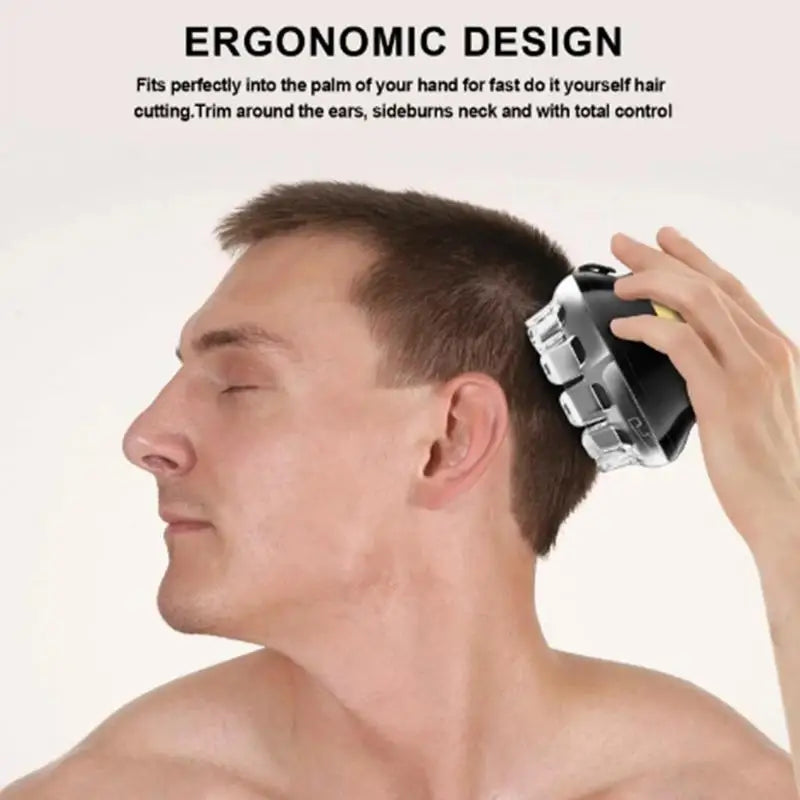 Fully Automatic Men's Hair Clipper carbon steel Blade Electric Clipper Waterproof Professional Rechargeable Cordless Hair Shaver
