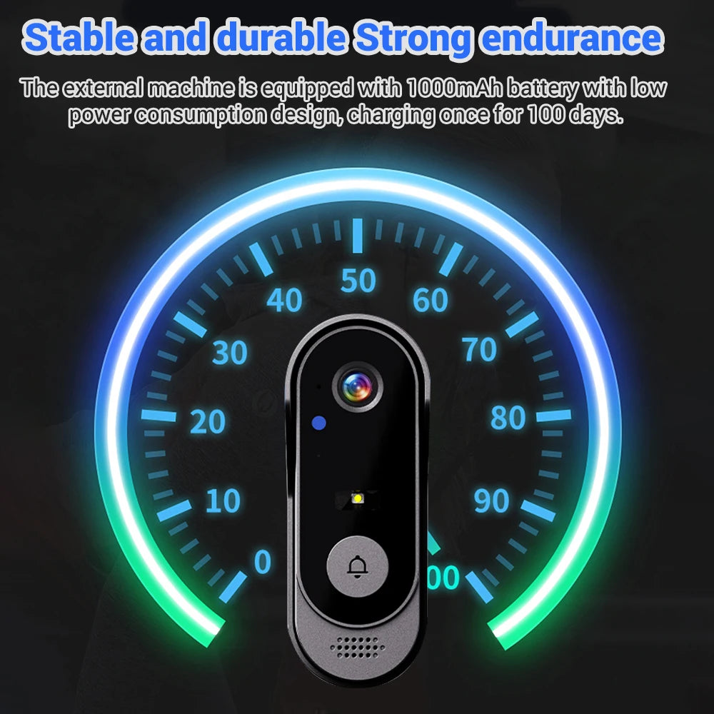 4.3" Wireless Video Doorbell Camera – Smart WiFi Intercom