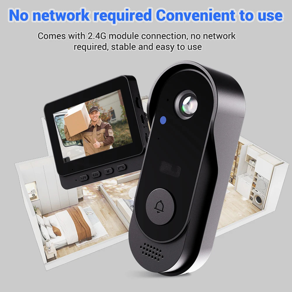 4.3" Wireless Video Doorbell Camera – Smart WiFi Intercom