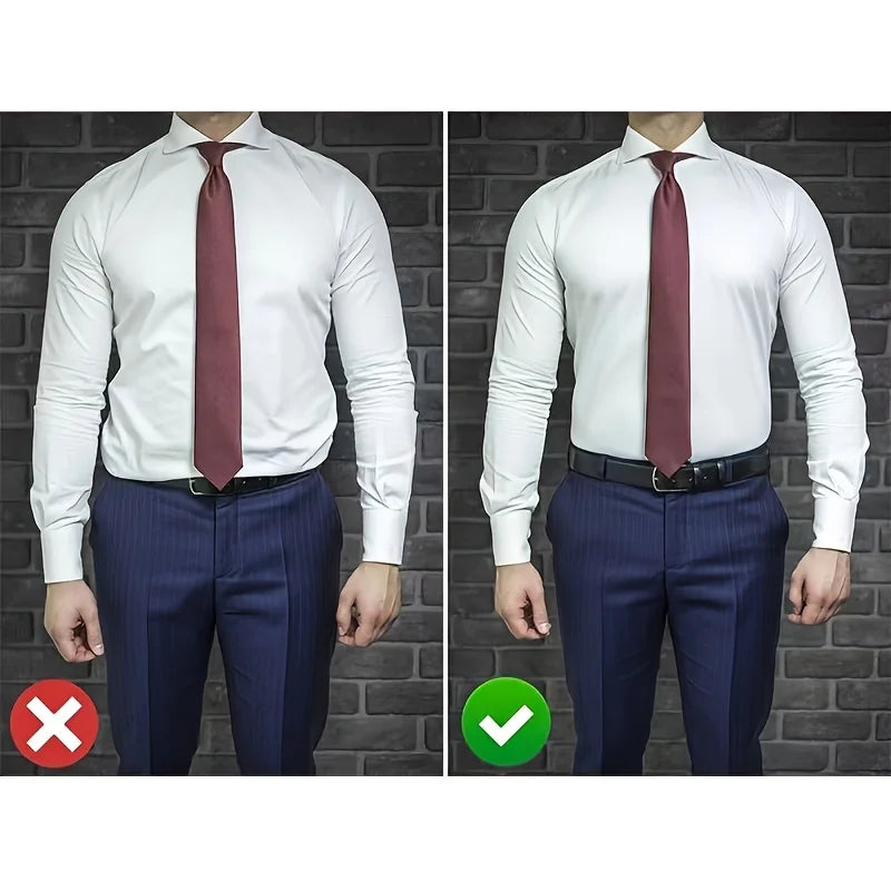 Men'S Knit Fabric Shirt Stays, Adjustable Elastic Non-Slip Polyester Belts for Formal Shirts, Ideal for Weddings,Groomsmen Gifts
