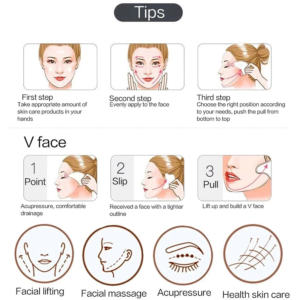 Smooth Natural Jade Gua Sha Board Portable Home Facial SPA Massage Tool Gentle Daily Skin Care Unisex Beauty Accessory