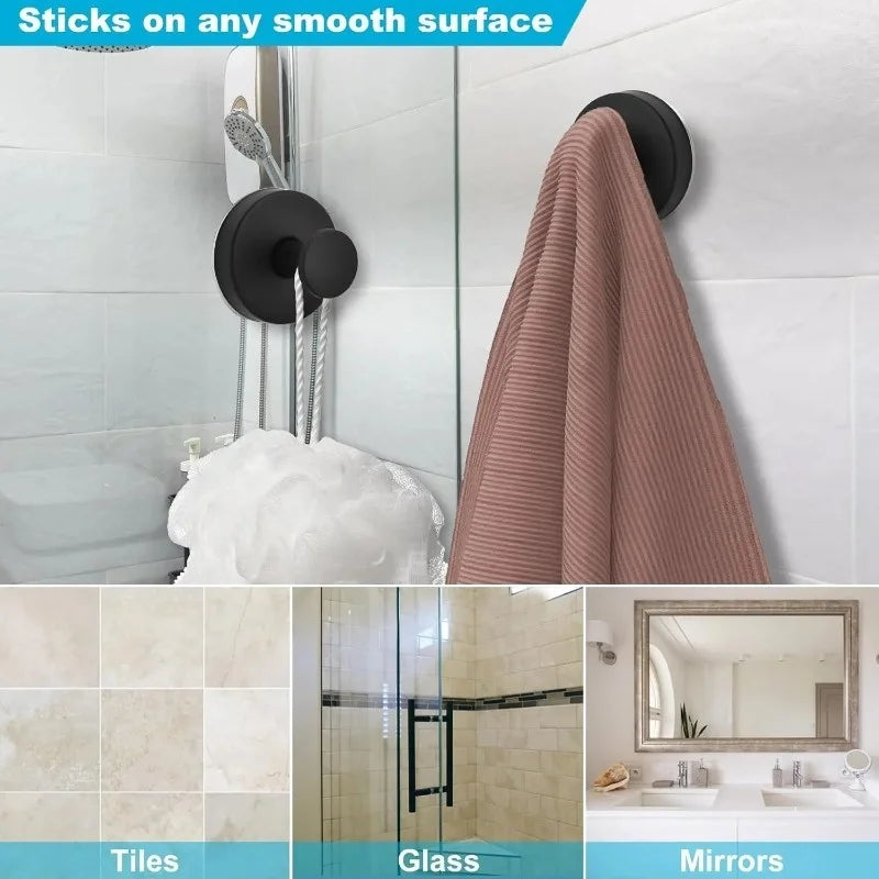Matte Black Suction Towel Hook (2-Pack)