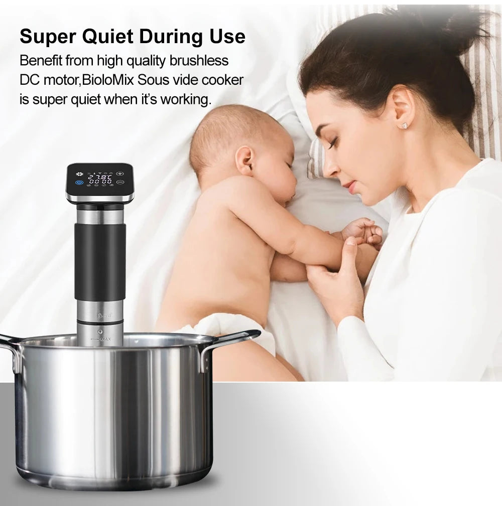 BioloMix 5th Generation Stainless Steel WiFi Sous Vide Cooker IPX7 Waterproof Thermal Immersion Circulator Smart APP Control